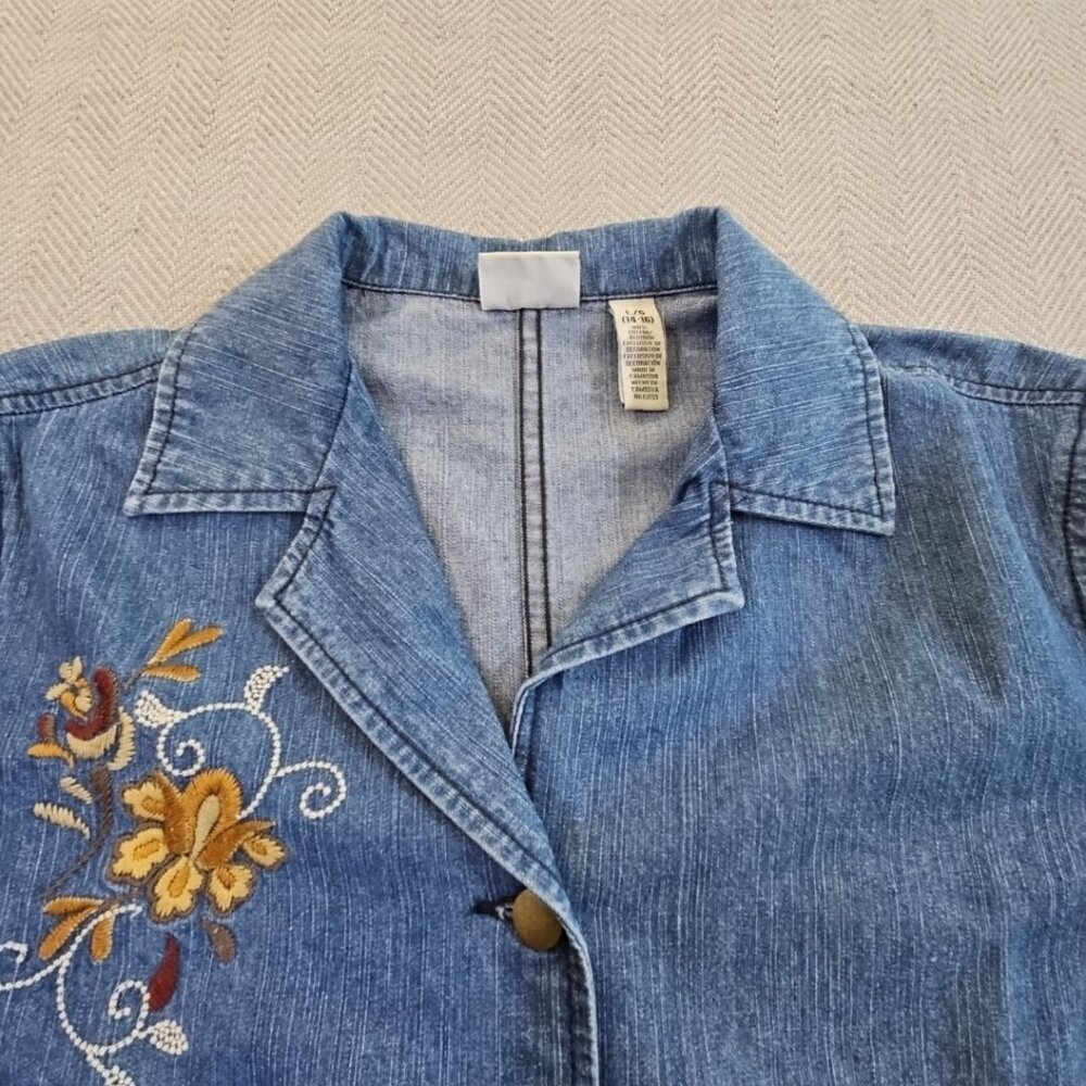 Classic Elements Button-Up Denim Jacket Women's L… - image 4